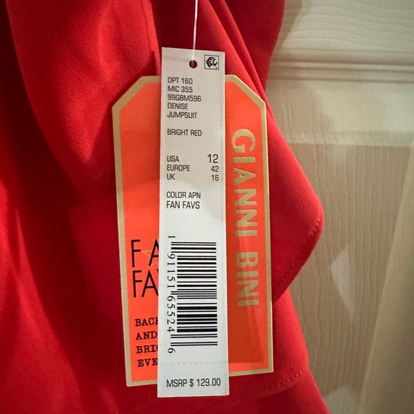 NWT Gianni Bini Red Jumpsuit - Picture 5 of 5